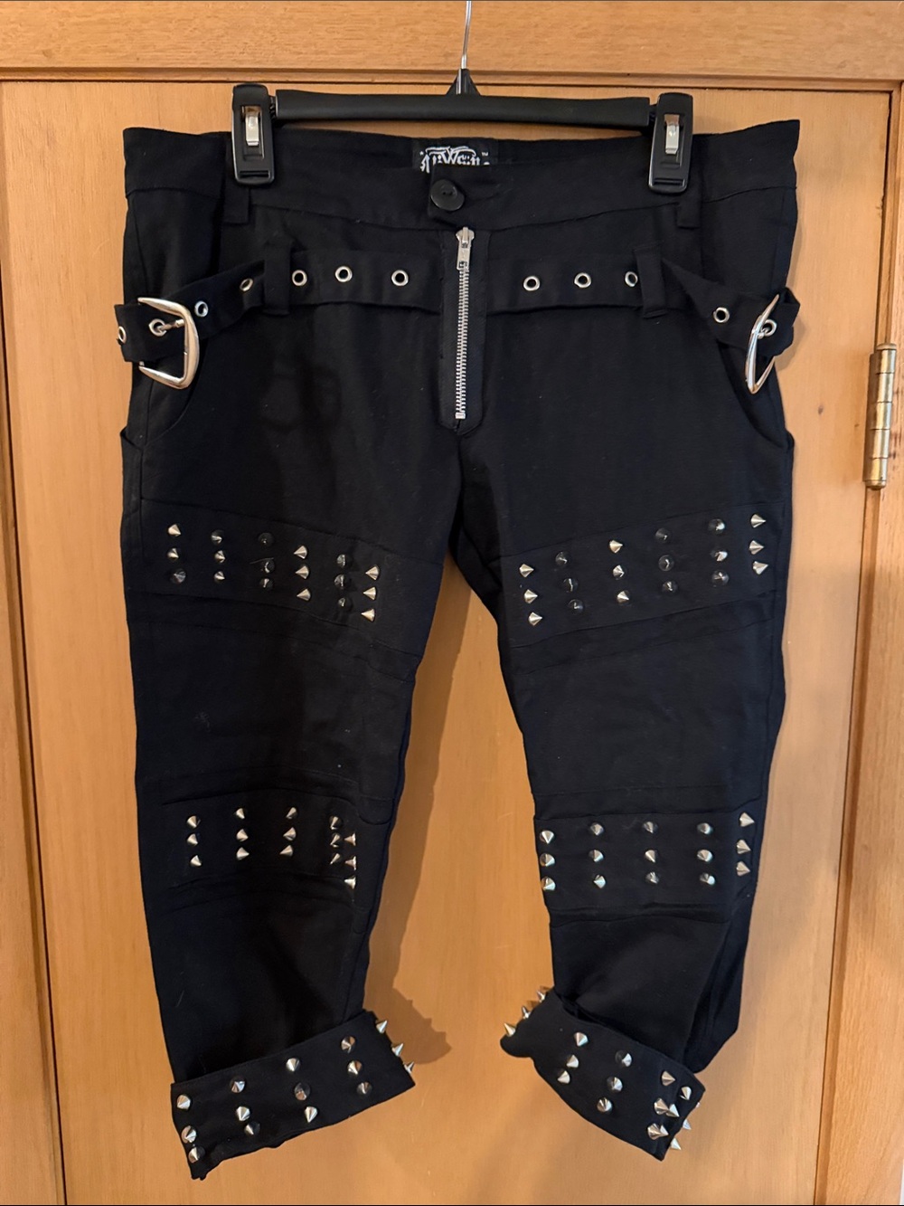 Vixxsin Black Innocent Clothing Studded Cropped Pants Goth Black Size 32